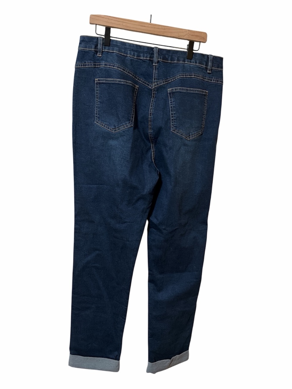 Long Tall Sally Dark Wash Cigarette Denim Jeans - Dark Blue 14 Extra Long - Picture 2 of 4